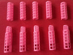 Pink Hair Rollers - 10 Pcs
