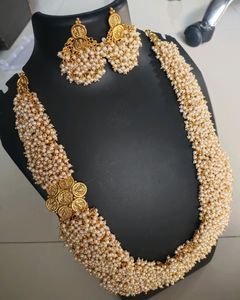 Gold Toned Moti Necklace