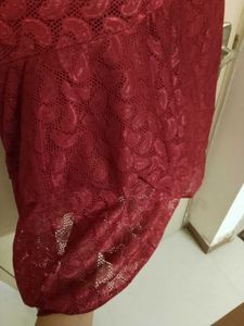 Red Lace Sleeveless Dress