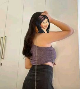 Women Navy Blue Shimmer One Shoulder Crop Top