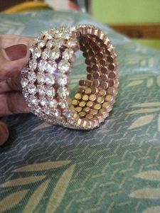 Fancy Diamond Studded Bangle Stylish Bracelet