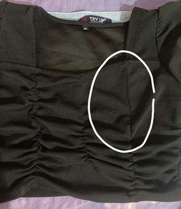 Black Sweetheart Neckline Top