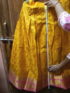 1-TimeUsed Elegant YellowLehenga With PinkBlouse