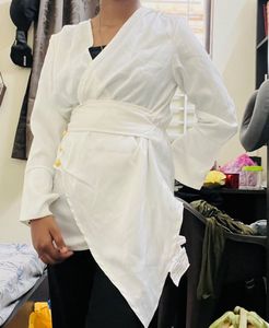 White Wrap Top
