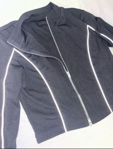 Black Cropped Reflective Jacket