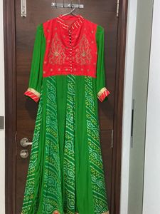 Ethenic Bandhej Gown. (New Year Sale)