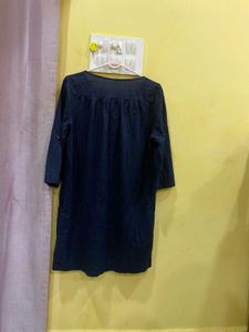 Navy Blue Shirt Dress Tunic Top