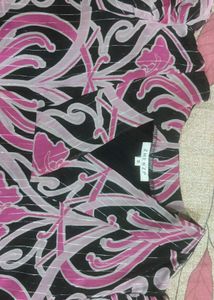Pink &amp; Black Floral Print Top