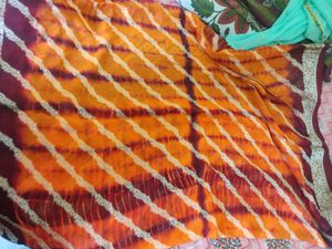 Orange &amp;brown Saree