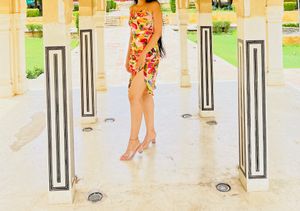 Slit Floral Dress.!