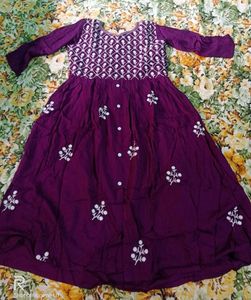 Purple Flared Kurta