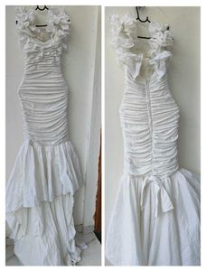 White Ruffled Mermaid Gown