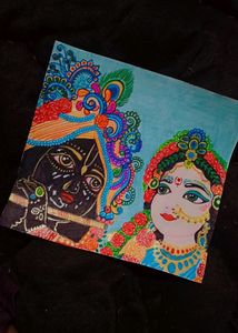Lord Krishna And Radha Iskcon Drawing Painting