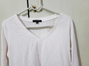 CHEMISTRY WHITE FULL SLEEVES TOP