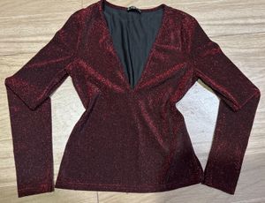 Maroon Sparkle Top