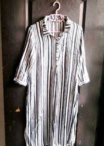 Aurelia Striped Collared Kurta