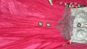 Pink Embroidered Anarkali Dress Length 50