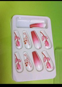 3 Pink Press-On Nail Set