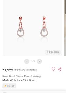 GIVA Rose Gold Zircon Drop Earrings ✨