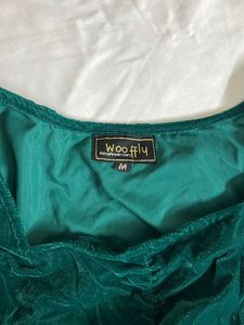 Emerald Green Velvet Mini Dress