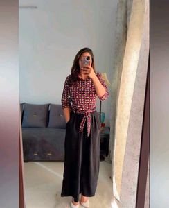 Patterned Top Jumpsuit