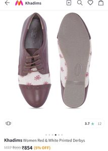 Unused Red &amp; White Derby Shoes