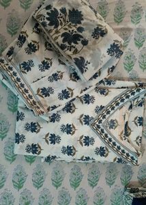 White Floral Kurta Set