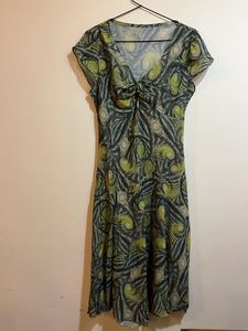 Abstract Asymmetrical Y2K Printed Dress