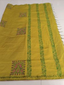 Olive Green Cotton saree