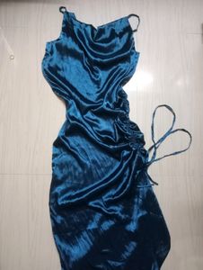 Silky Blue Slip Dress