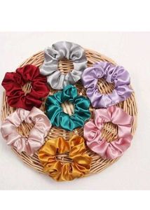 Satin Scrunchie Hair Tie Set. (10 piece)