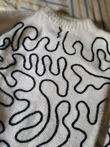 Funky Patterned White Sweater