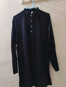 Festive Wear Black Kurta for Men - Size L