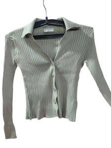 Sandro Lalie Ribbed Cardigan In Green