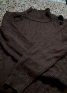 Shoulder Cut Sweater (Brown)