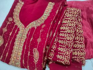 Maroon Embroidered Salwar Kameez
