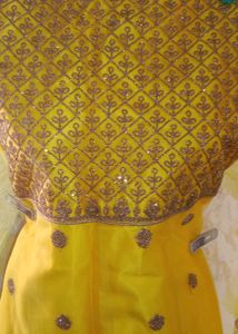 Elegant Yellow Embroidered Ethnic Gown