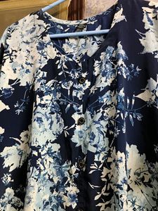 Crepe Blue Kurti
