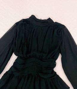Elegant Black Tiered Mini Dress