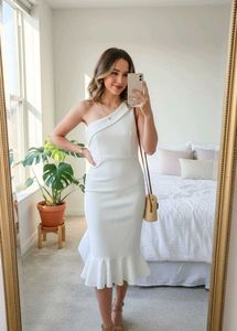 Elegant White One-Shoulder Dress