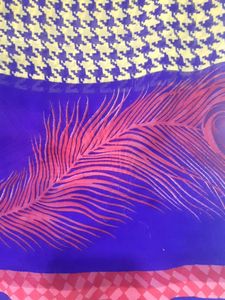 Colorful Patterned Saree Without Blouse