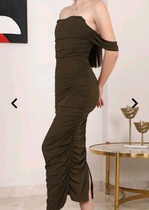 Olive Green Bodycon long dress 🕊️