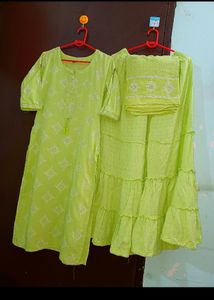 Green All Over Suit For Girls/all Over Suit With Full Duptta/green Shrara Suit For Ladies