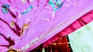 Pink Floral Saree