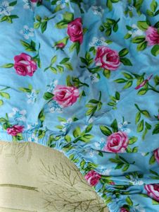 CLEARANCE Blue Floral Blouse Wrap Crop Top