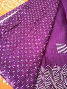 Pure Silk Look Alike Discharge Print Saree With Bp