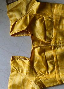 Yellow Satin Saree And Cotton Sare Combo