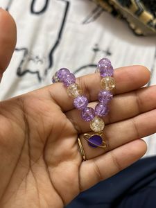 Purple Planet Beaded Bracelet