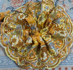 Laddu Gopal Fancy Dress Fabric Sefon Size 4,5,6
