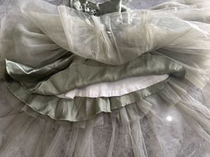Enchanting Sage Green Tulle Party Dress for Girls